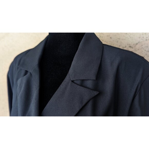 💜NWT Black Wrap Dress – Ruched, Asymmetrical Drape - Picture 3 of 11